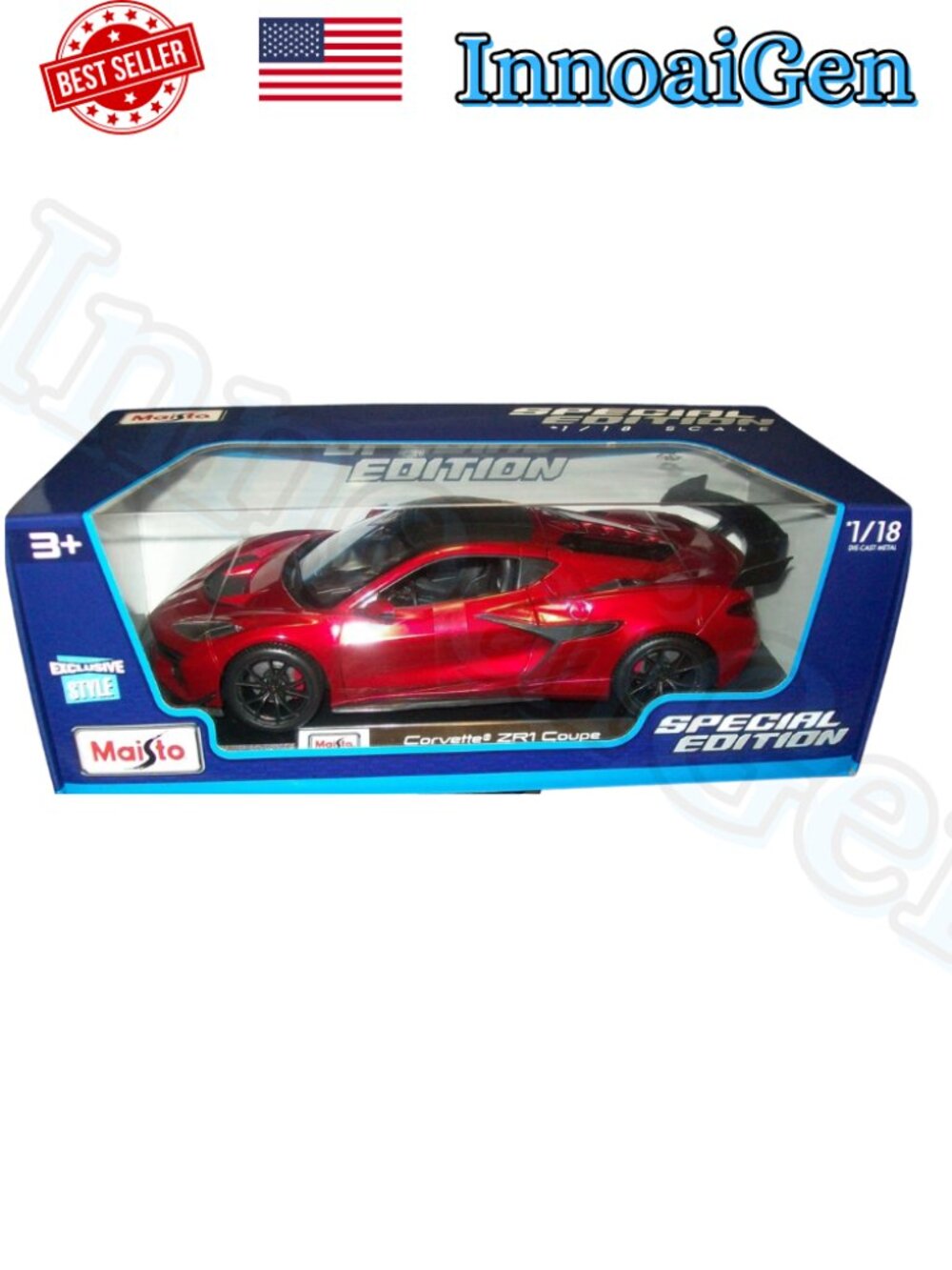 Maisto Special Edition 1:18 Corvette ZR1 Coupe Die-Cast Model Car Red New In Box